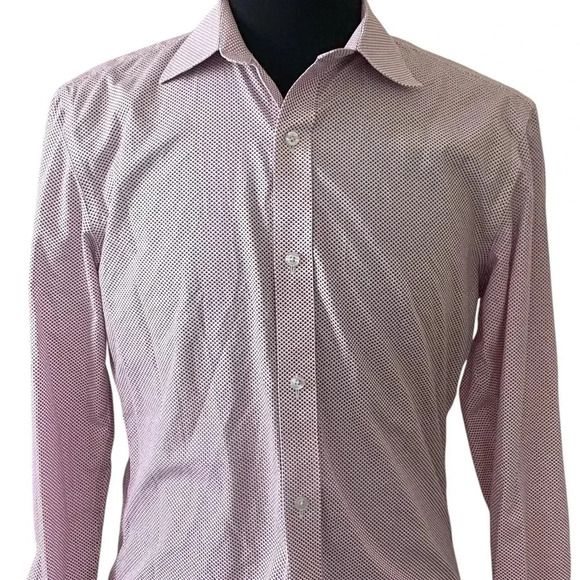 Bonobos Mens Wrinkle Free Slim Fit Shirt Size 15.5 Medium Red Button Down - Picture 4 of 8